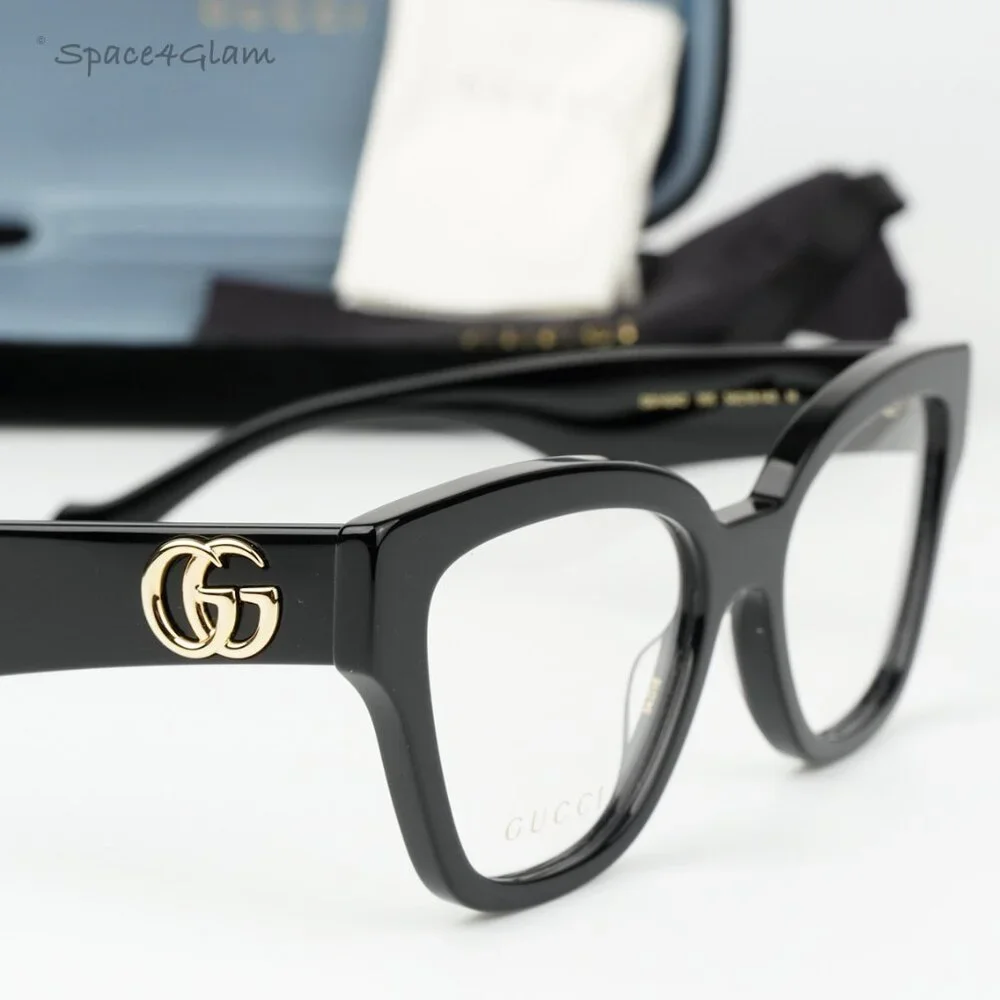 Gucci Women Eyeglasses Black Demo Cat Eye GG1424O 005 BRAND NEW
